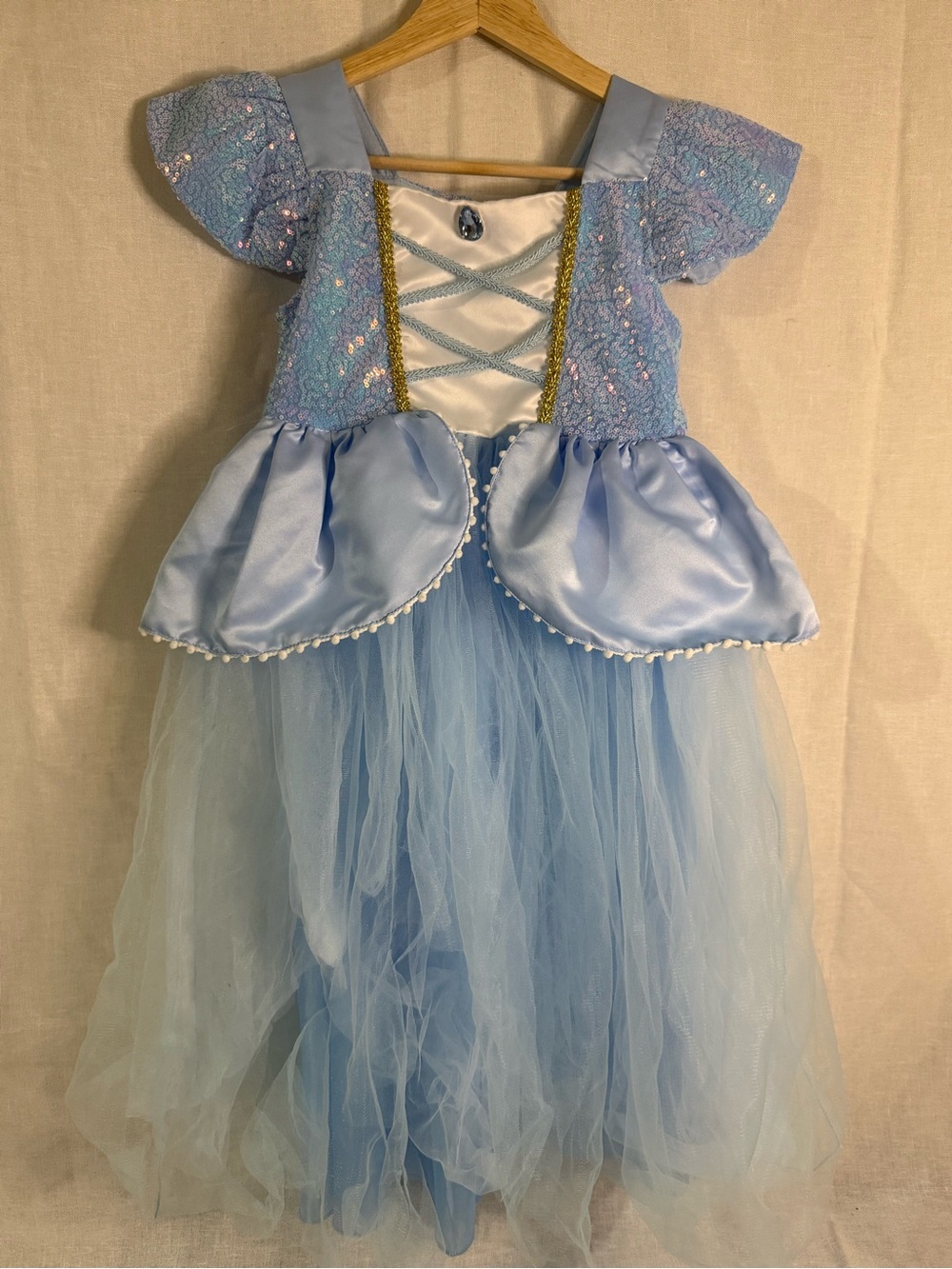 Light Blue Princess Tulle Costume Dress for Kids - Classic Fairy Tale Gown